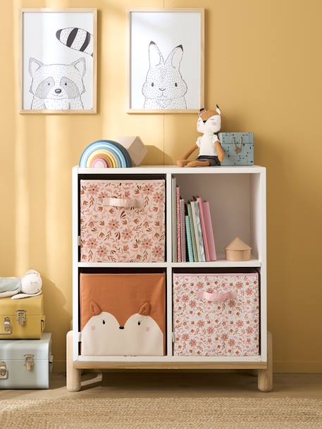 Lot de 3 bacs de rangement Renard fleurs rose - vertbaudet enfant 