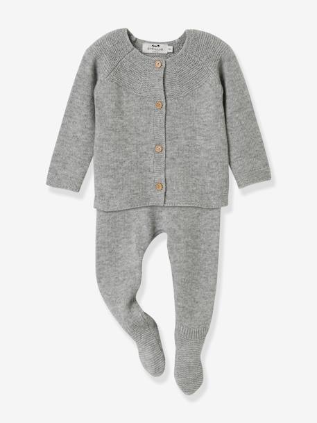 Ensemble bébé en tricot CYRILLUS gris chiné - vertbaudet enfant 