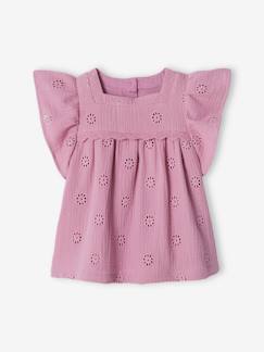 -Blouse en gaze de coton brodée fleurs fille