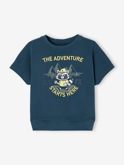Jongens-T-shirt, poloshirt, souspull-T-shirt-Avontuurlijk fleece t-shirt voor jongens met fluorescerende details
