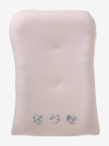 Hoes voor aankleedkussen in jersey ijsblauw+roze, bedrukt+rozenhout met print - vertbaudet enfant 