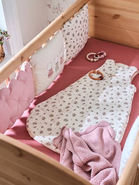 Modulaire stootrand bed/box  GRENIER Oeko-Tex¨ BEIGE CLAIR UNI AVEC DECOR - vertbaudet enfant 