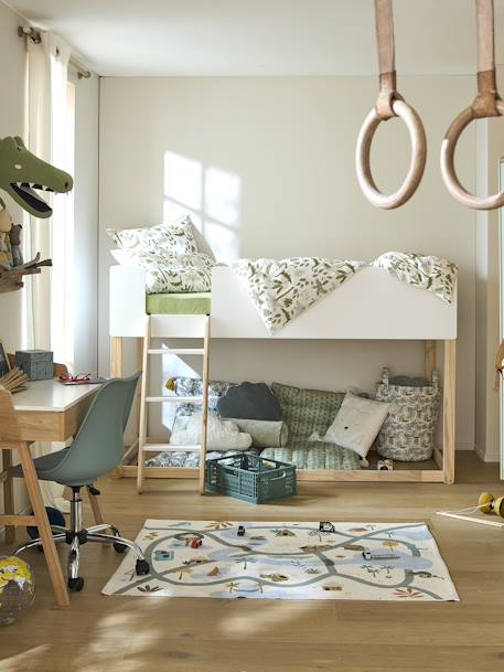 Lit enfant mi-hauteur réversible ZIG-ZAG blanc - vertbaudet enfant 