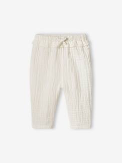 -Pantalon bébé fille en gaze de coton