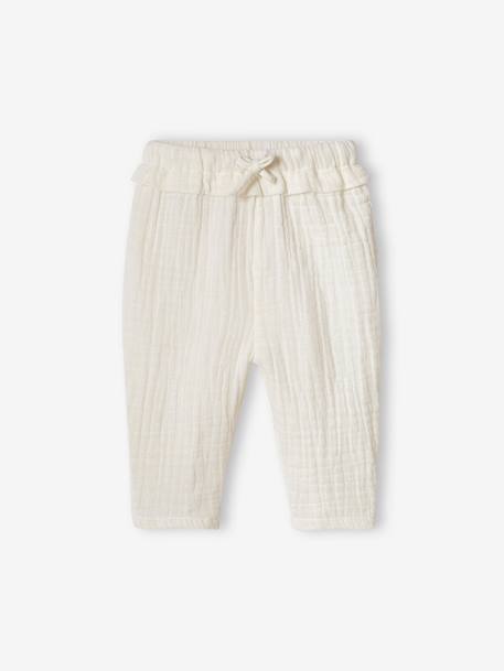 Bébé-Pantalon bébé fille en gaze de coton