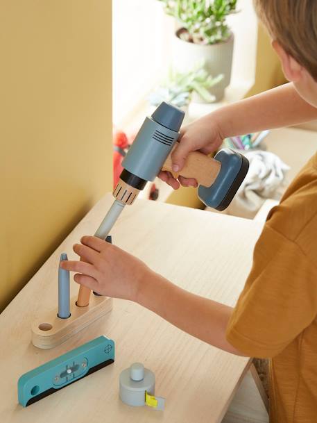 Perceuse visseuse et ses accessoires en bois FSC® gris - vertbaudet enfant 