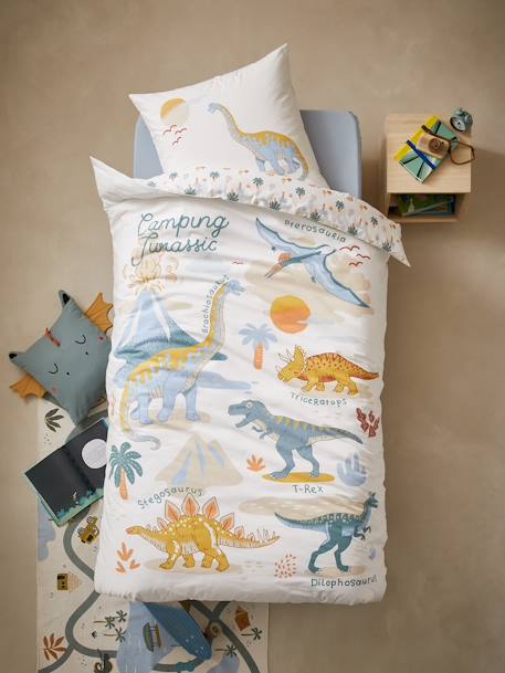 Kinderset JURASSIC CAMP Oeko-Tex¨ wit, bedrukt - vertbaudet enfant 