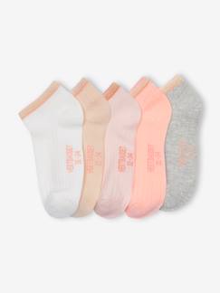 Meisje-Ondergoed-Sokken-Set van 5 paar meisjessokken in geribd tricot
