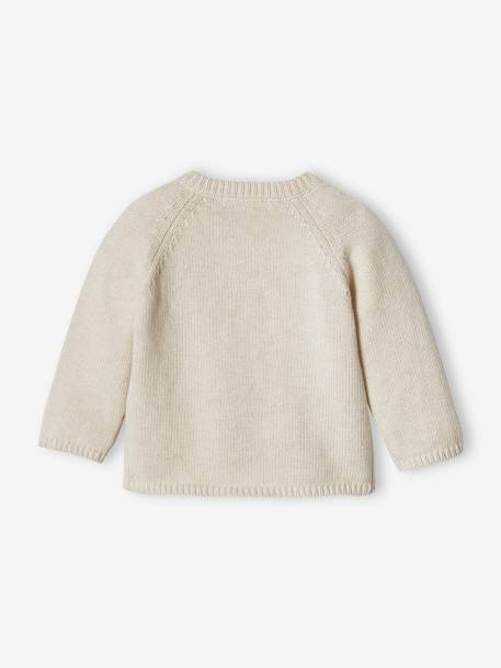 Pull bébé en tricot ouverture devant beige chiné - vertbaudet enfant 