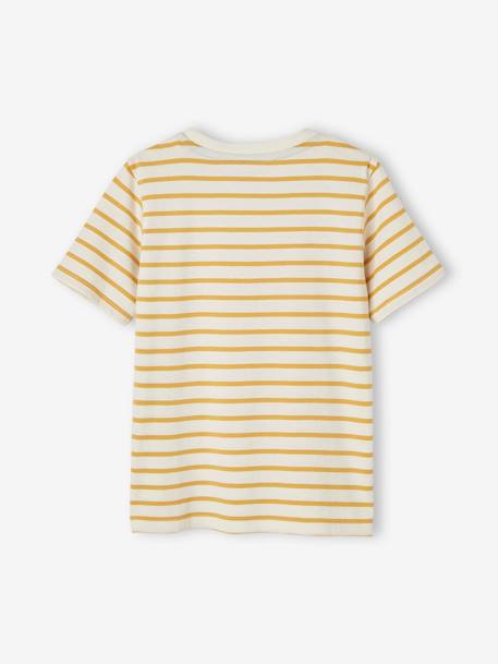 T-shirt garçon rayé manches courtes bleu azur+dark bleu indigo rayé+rayé jaune+rayé rouge+sauge rayé - vertbaudet enfant 
