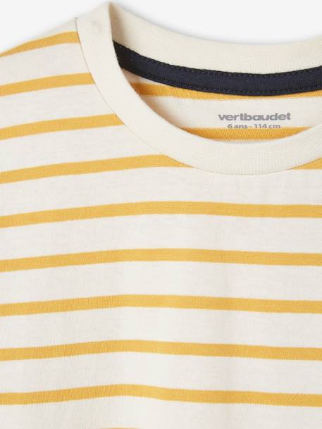 T-shirt garçon rayé manches courtes bleu azur+dark bleu indigo rayé+rayé jaune+rayé rouge+sauge rayé - vertbaudet enfant 