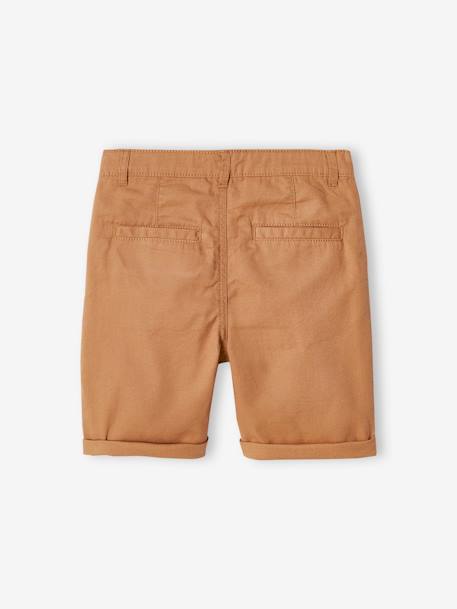 Chino bermuda voor jongens beige+BLAUW+grijsblauw+groen+rood+zandbeige - vertbaudet enfant 
