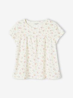 Meisje-T-shirt, souspull-Blouse-T-shirt met bloemenprint voor meisjes