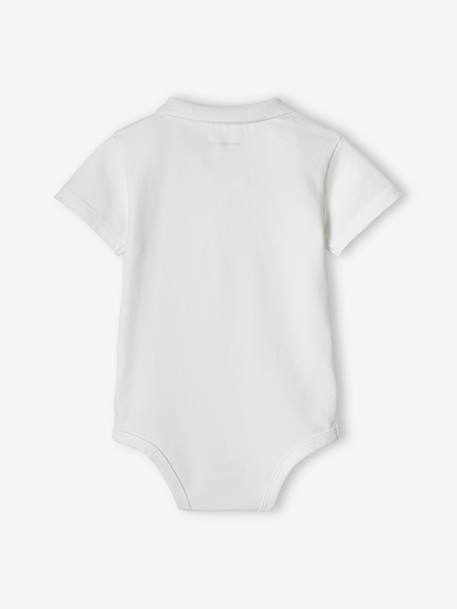 Lot de 2 bodies bébé naissance ouverture polo bleu ciel+écru - vertbaudet enfant 