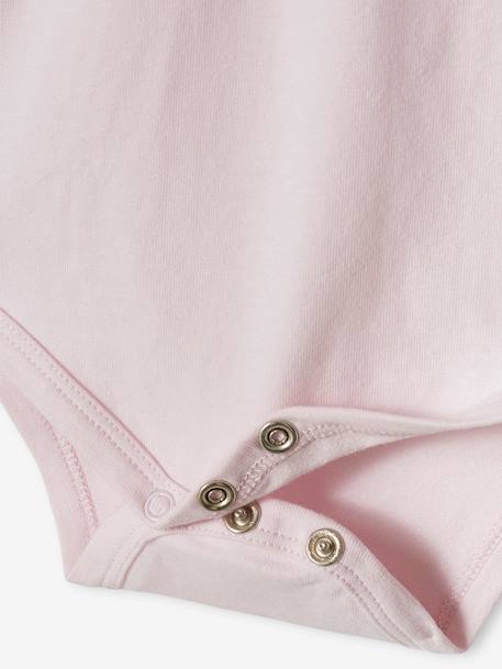 Lot de 2 bodies bébé naissance col fantaisie manches courtes corail+lilas poudré - vertbaudet enfant 