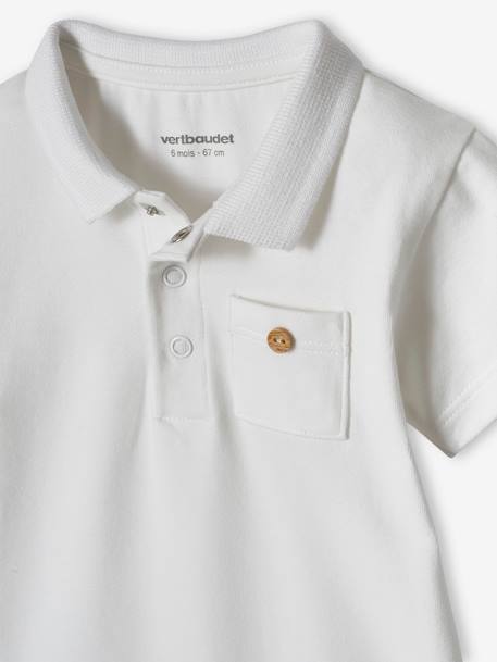 Lot de 2 bodies bébé naissance ouverture polo bleu ciel+écru - vertbaudet enfant 