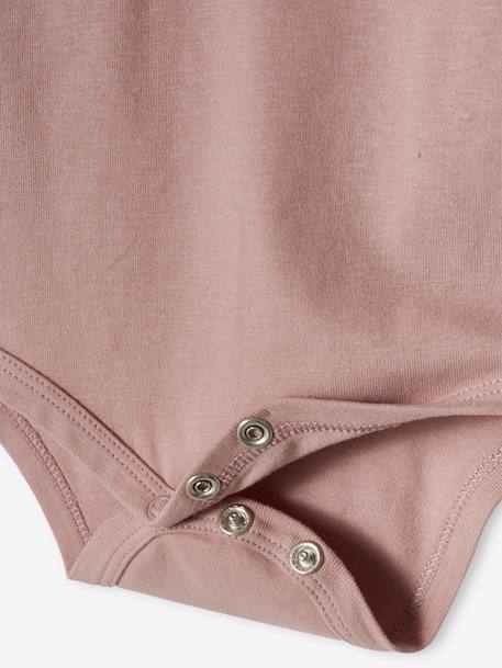 Lot de 2 bodies bébé naissance col fantaisie manches courtes corail+lilas poudré - vertbaudet enfant 