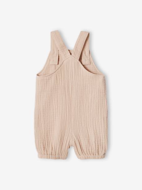 Newborn salopette van gevoerd hydrofiel katoen beige+blauwgroen+gebleekt denim - vertbaudet enfant 