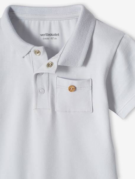 Lot de 2 bodies bébé naissance ouverture polo bleu ciel+écru - vertbaudet enfant 
