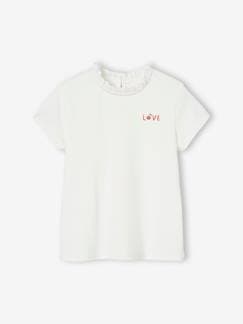 Meisje-Personaliseerbare meisjes-T-shirt met kraag en korte mouwen