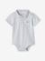 Lot de 2 bodies bébé naissance ouverture polo bleu ciel+écru - vertbaudet enfant 