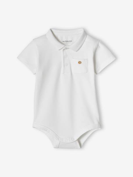 Lot de 2 bodies bébé naissance ouverture polo bleu ciel+écru - vertbaudet enfant 