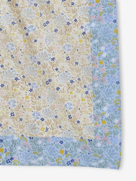 Gepersonaliseerde sjaal met bloemenprint voor meisjes hemelsblauw - vertbaudet enfant 