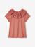 T-shirt à collerette en broderie anglaise fille vieux rose - vertbaudet enfant 