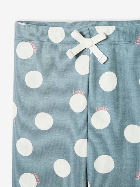 Legging imprimé en maille côtelée fille rose pâle+vert de gris - vertbaudet enfant 