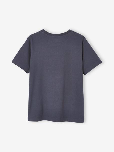 Tee-shirt animal ludique garçon bleu nuit+gris chiné - vertbaudet enfant 