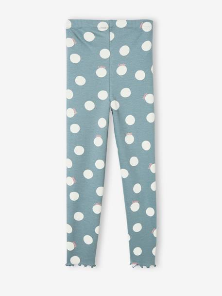 Legging imprimé en maille côtelée fille rose pâle+vert de gris - vertbaudet enfant 