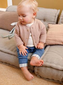 Baby-Trui, vest, sweater-Vest-Vestje voor pasgeborene met zakjes van katoengaas