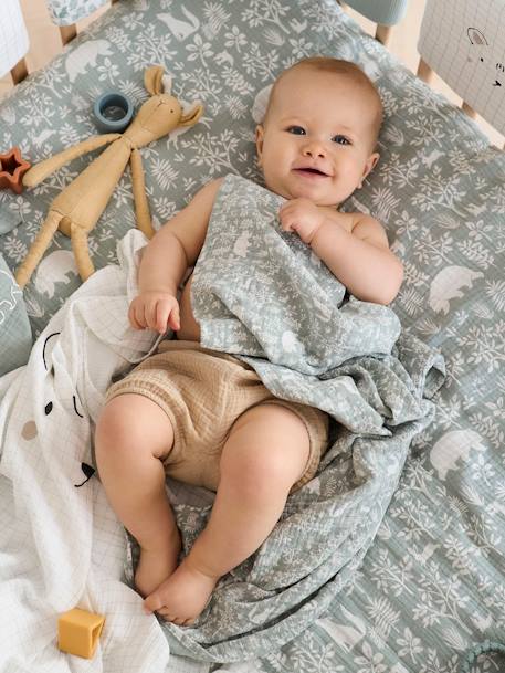 Couverture / Fond de parc DANS LES BOIS vert sauge+vieux rose - vertbaudet enfant 