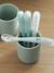 Set van 4 lepels Soft, eerste leeftijd, zonder BPA, van BEABA Blauw/grijs/okergeel+blue/ eucalyptus/ pink/ mist+saliegroen - vertbaudet enfant 