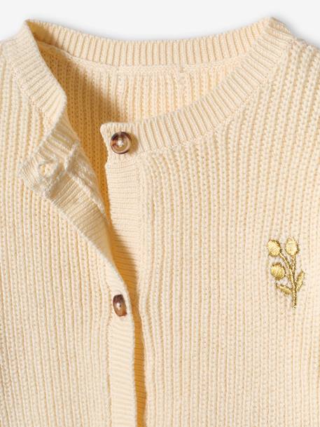 Gilet bébé en côtes anglaises motif irisé écru - vertbaudet enfant 