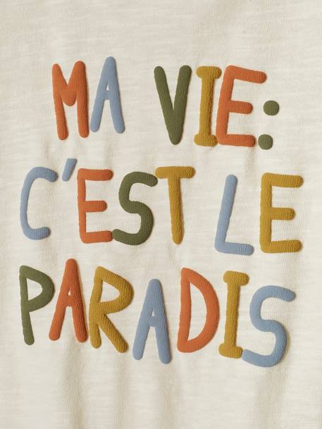 T-shirt bébé à message manches courtes écru - vertbaudet enfant 