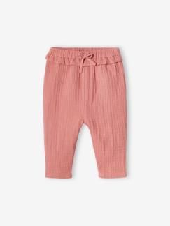 -Pantalon bébé fille en gaze de coton