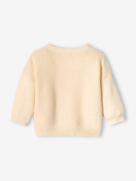 Gilet bébé en côtes anglaises motif irisé écru - vertbaudet enfant 