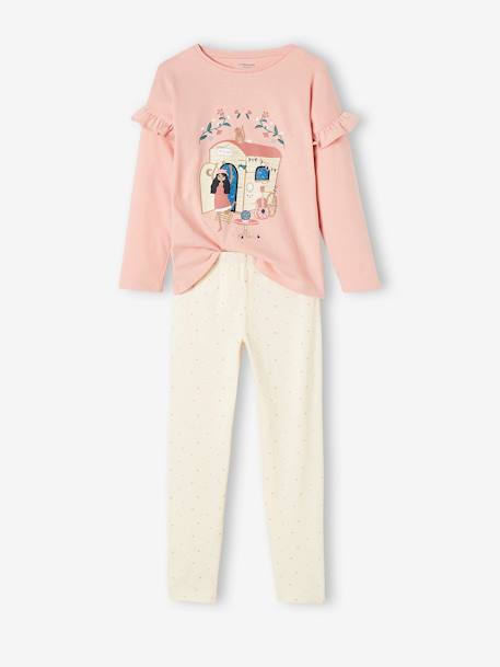 Set pyjama + korte pyjama bohemian meisjes oudroze - vertbaudet enfant 