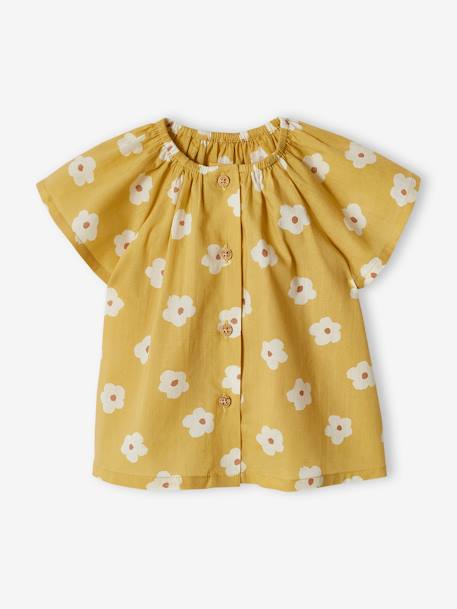 Blouse bébé manches papillon bleu pâle+jaune pâle - vertbaudet enfant 