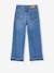 Jean fille large bas effiloché denim bleached+stone - vertbaudet enfant 