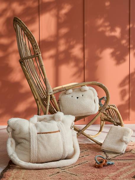Trousse de toilette en sherpa Ourson PETIT NOMADE ivoire - vertbaudet enfant 