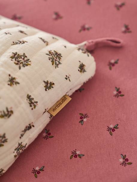 Toilettas voor kind in katoengaas beige, bedrukt+grijsblauw+print bloemen zolder - vertbaudet enfant 