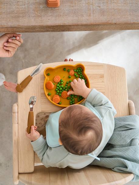Maaltijdkoffer van silicone Beer karamel+salie - vertbaudet enfant 