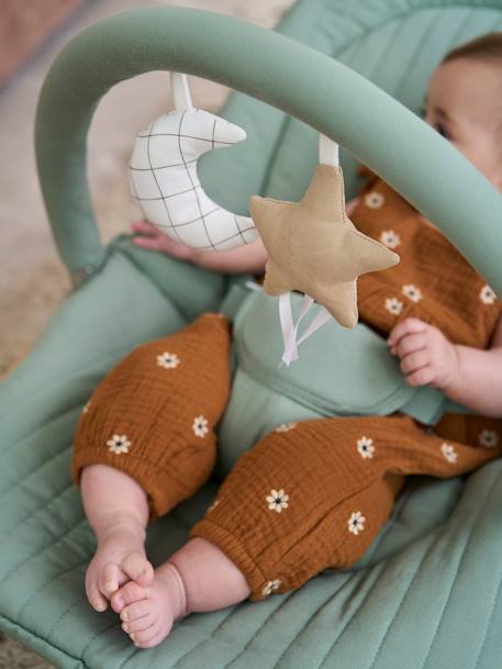 Transat avec arche Babydream beige imprimé+curry+gris/blanc+multicolore+tilleul - vertbaudet enfant 
