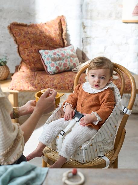 Rehausseur de chaise beige imprimé+blanc imprimé+bleu grisé+écru+GRIS+multicolore+noisette+noisette+rayé blanc+rose pâle - vertbaudet enfant 