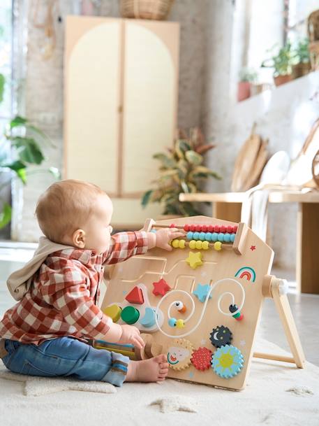 Verticaal activiteitenbord gemaakt van FSC® hout meerkleurig - vertbaudet enfant 