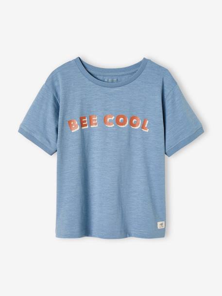 Jongensshirt met opschrift 'Bee cool' hemelsblauw - vertbaudet enfant 