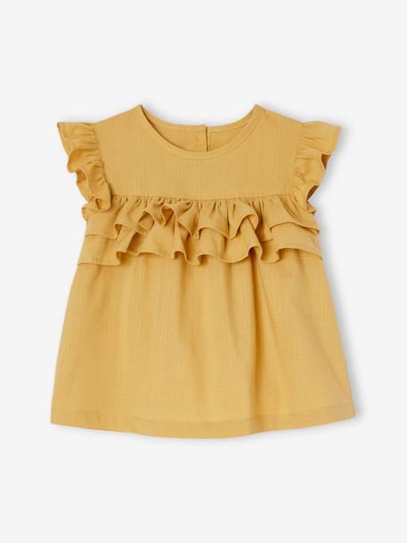 Blouse bébé à volants jaune pâle - vertbaudet enfant 