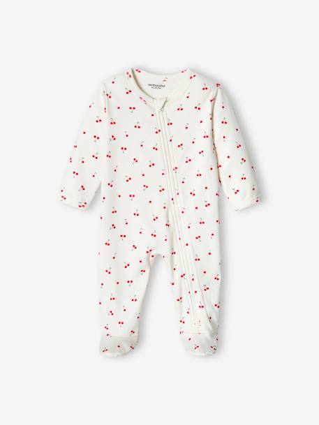 Lot de 2 dors-bien 'cerise' bébé fille interlock rose pâle - vertbaudet enfant 